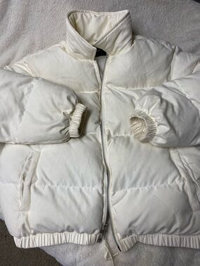 PacSun Cream Quilted Puffer Jacket